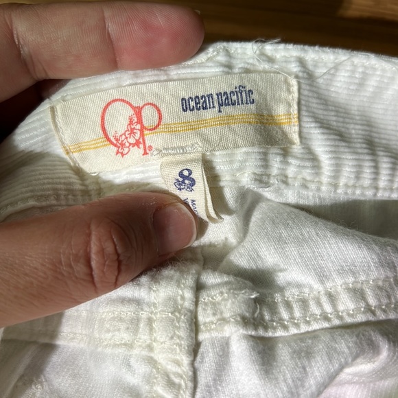 Vintage 90s OP White Corduroy Pride shorts 8 Bermuda surf skate beach sport - Picture 5 of 5